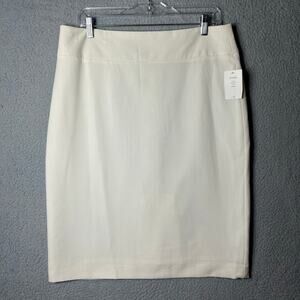 Atelier Skirt Womens 12 Cream Back‎ Zip Mini Pencil Skirt Career Event NEW